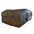 Arcon Colonial Peruano Cubierto en Piel Decorada Caja Baul SXVII